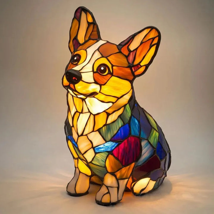 Corgi Mosaikglas Bordlampe