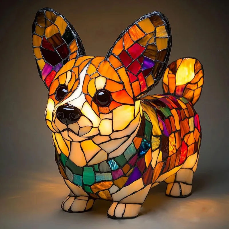 Corgi Mosaikglas Bordlampe
