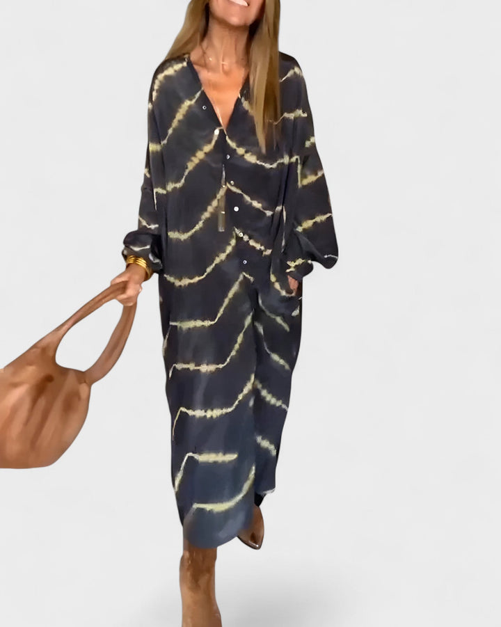 KIM | Boho stribet maxi-kjole