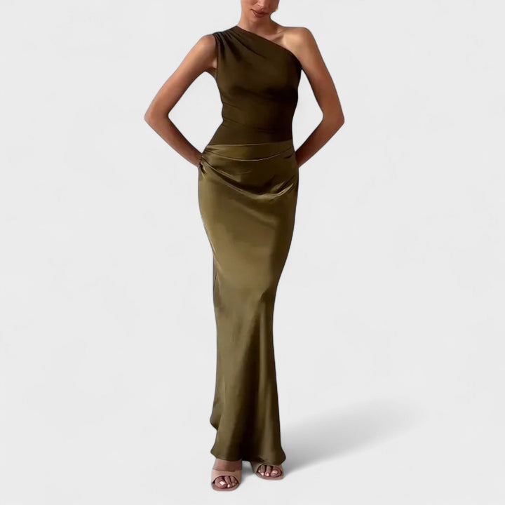 ERNA | Elegant plisseret maxikjole