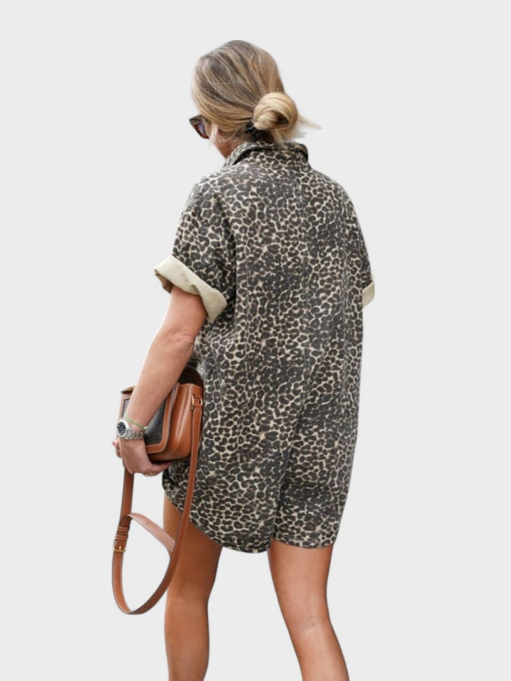 TAYLOR | Skjortekjole med leopardprint