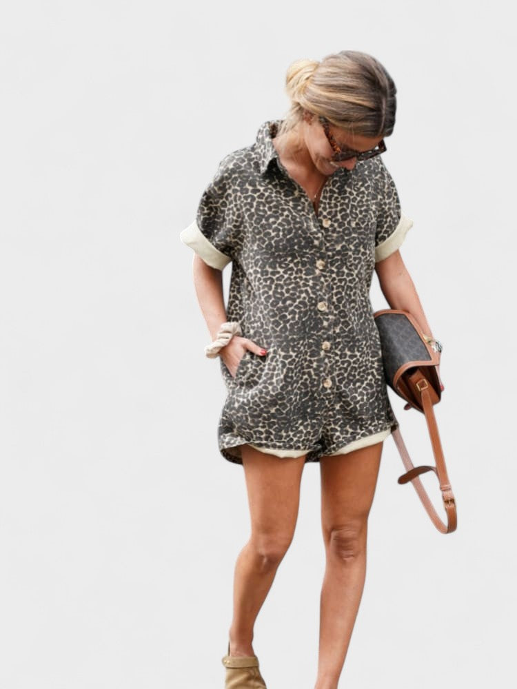 TAYLOR | Skjortekjole med leopardprint