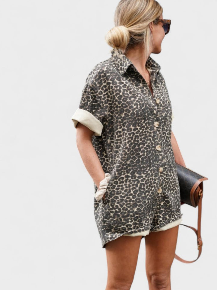 TAYLOR | Skjortekjole med leopardprint