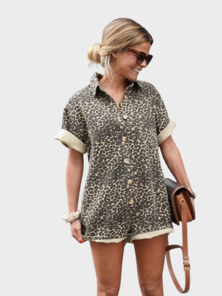 TAYLOR | Skjortekjole med leopardprint