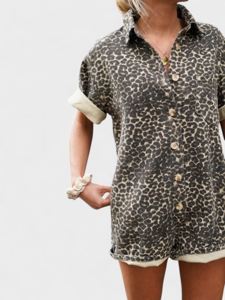 TAYLOR | Skjortekjole med leopardprint