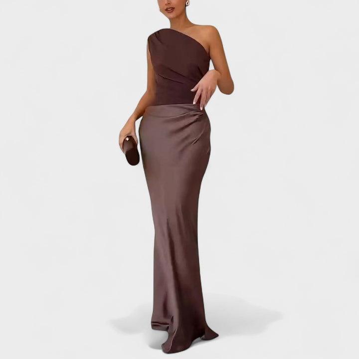 ERNA | Elegant plisseret maxikjole