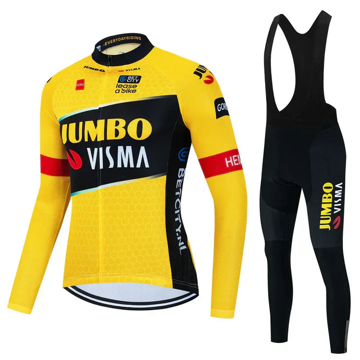 Jumbo Visma - Langærmet professionelt cykeltøjssæt