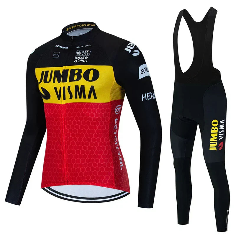 Jumbo Visma - Langærmet professionelt cykeltøjssæt
