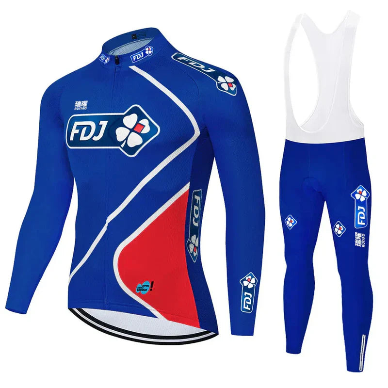 FDJ - Langærmet professionelt cykelsæt