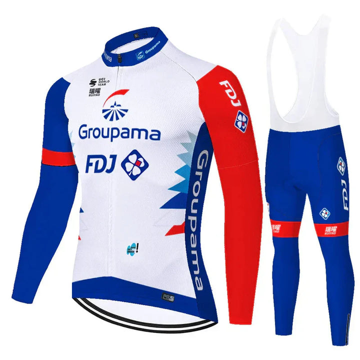 FDJ - Langærmet professionelt cykelsæt