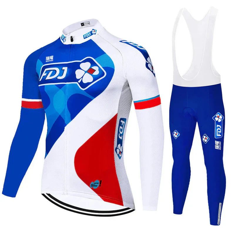 FDJ - Langærmet professionelt cykelsæt