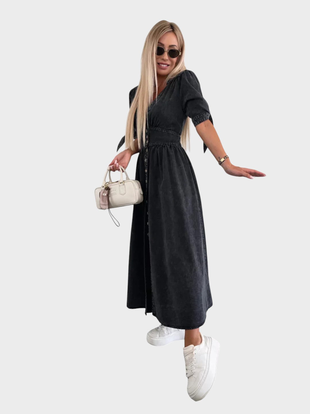 Ava™ | Strålende Denimkjole