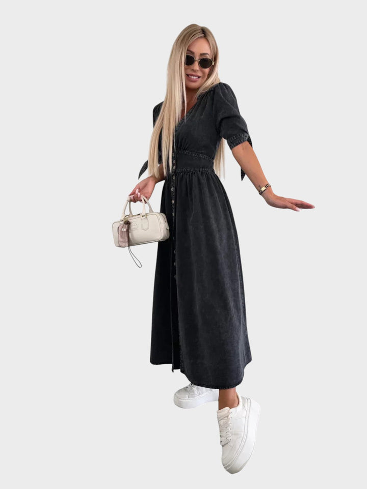 Ava™ | Strålende Denimkjole
