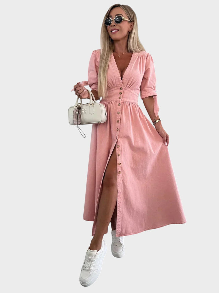 Ava™ | Strålende Denimkjole