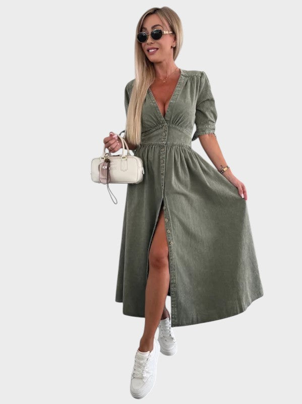 Ava™ | Strålende Denimkjole