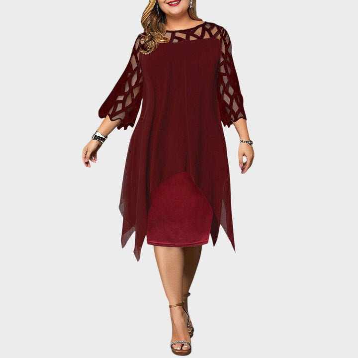 Freja® | Chic Plus Size Midi Kjole til Moderne Kvinder