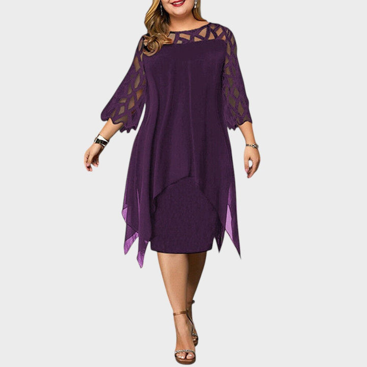 Freja® | Chic Plus Size Midi Kjole til Moderne Kvinder