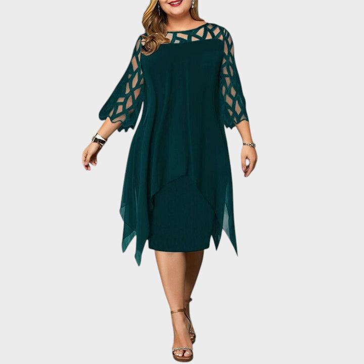 Freja® | Chic Plus Size Midi Kjole til Moderne Kvinder